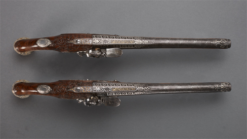 Luxury flintlock pistols by Gilbert